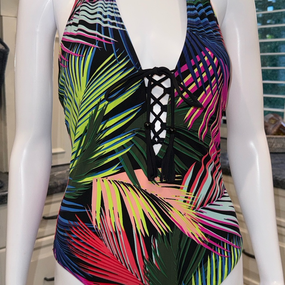 Skinny Dippers Miraclesuit Bright Lights Sirene Halter One Piece Swimsuit S - Picture 7 of 9
